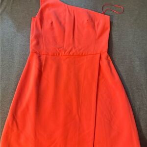 French Connection One-Shoulder Coral Dress